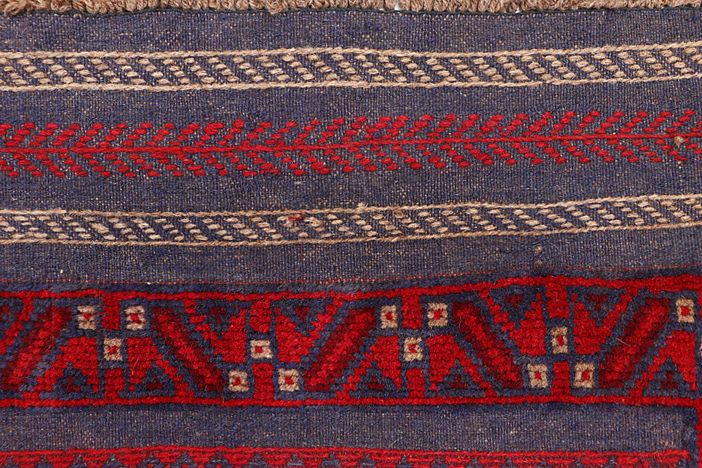 Dark Red Mashwani 2' 6 x 11' 10 - No. 63485 - ALRUG Rug Store