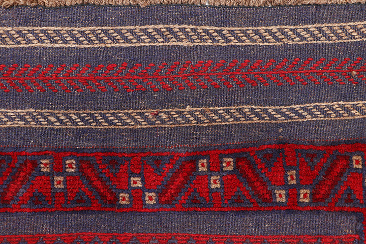 Dark Red Mashwani 2' 6 x 11' 10 - No. 63485 - ALRUG Rug Store