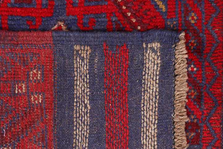 Dark Red Mashwani 2' 6 x 11' 10 - No. 63485 - ALRUG Rug Store