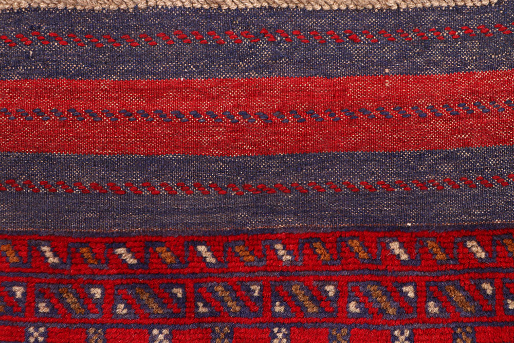 Dark Red Mashwani 2' 5 x 11' 10 - No. 63486 - ALRUG Rug Store