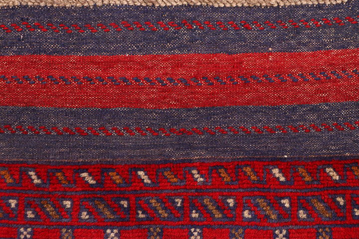 Dark Red Mashwani 2' 5 x 11' 10 - No. 63486 - ALRUG Rug Store