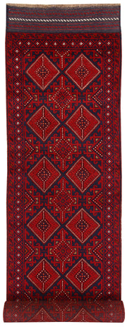 Dark Red Mashwani 2' 4 x 11' 10 - No. 63488 - ALRUG Rug Store