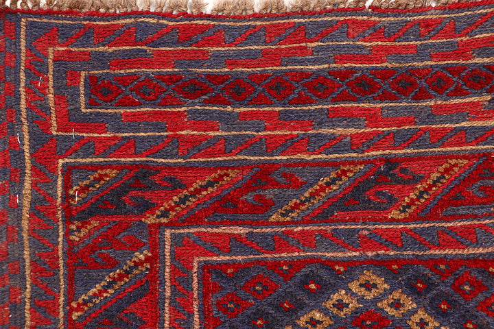 Dark Red Mashwani 2' 3 x 12' 8 - No. 63492 - ALRUG Rug Store