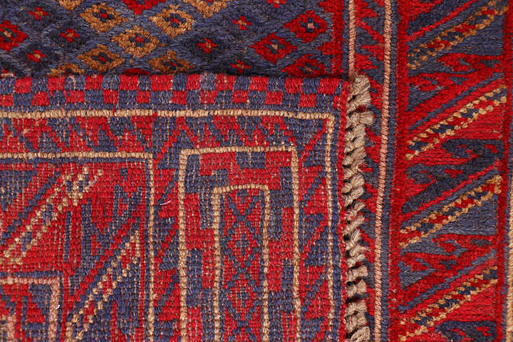 Dark Red Mashwani 2' 3 x 12' 8 - No. 63492 - ALRUG Rug Store