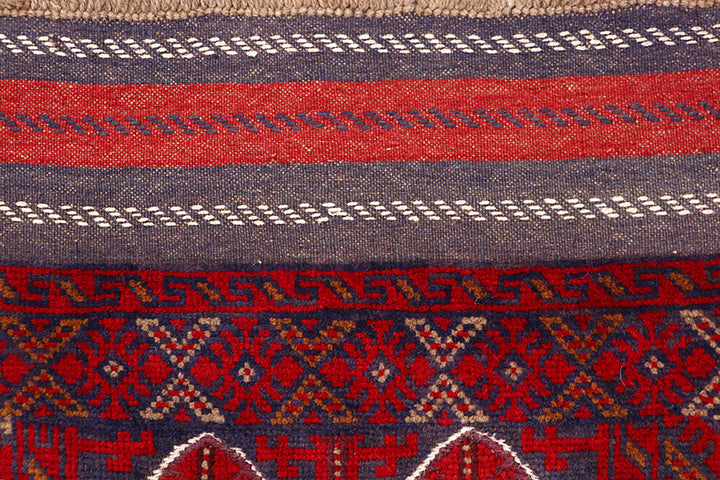 Dark Red Mashwani 2' 6 x 12' 4 - No. 63493 - ALRUG Rug Store
