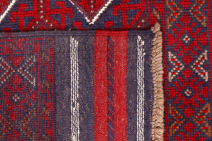 Dark Red Mashwani 2' 6 x 12' 4 - No. 63493 - ALRUG Rug Store