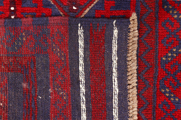 Dark Red Mashwani 2' 6 x 12' - No. 63494 - ALRUG Rug Store