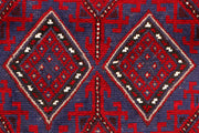 Dark Red Mashwani 2' 5 x 12' 1 - No. 63495 - ALRUG Rug Store