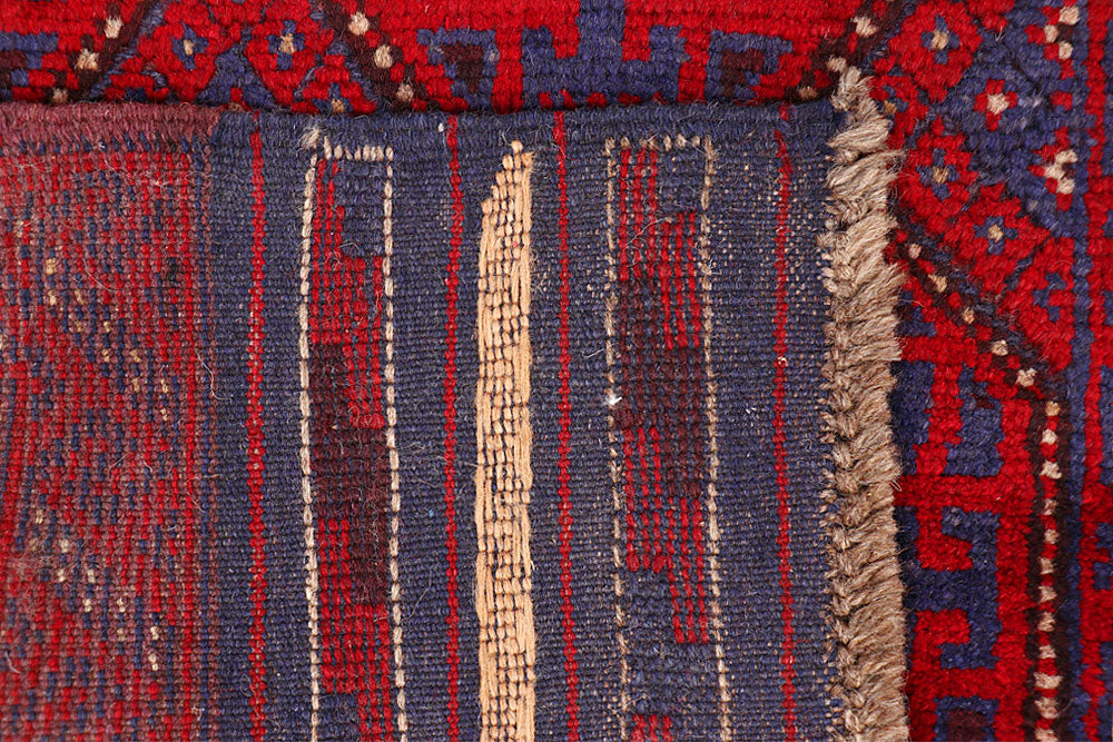 Dark Red Mashwani 2' 5 x 12' 1 - No. 63495 - ALRUG Rug Store