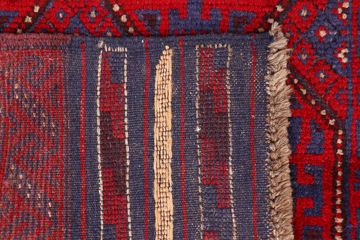 Dark Red Mashwani 2' 5 x 12' 1 - No. 63495 - ALRUG Rug Store