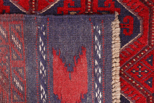 Dark Red Mashwani 2' 5 x 12' - No. 63496 - ALRUG Rug Store