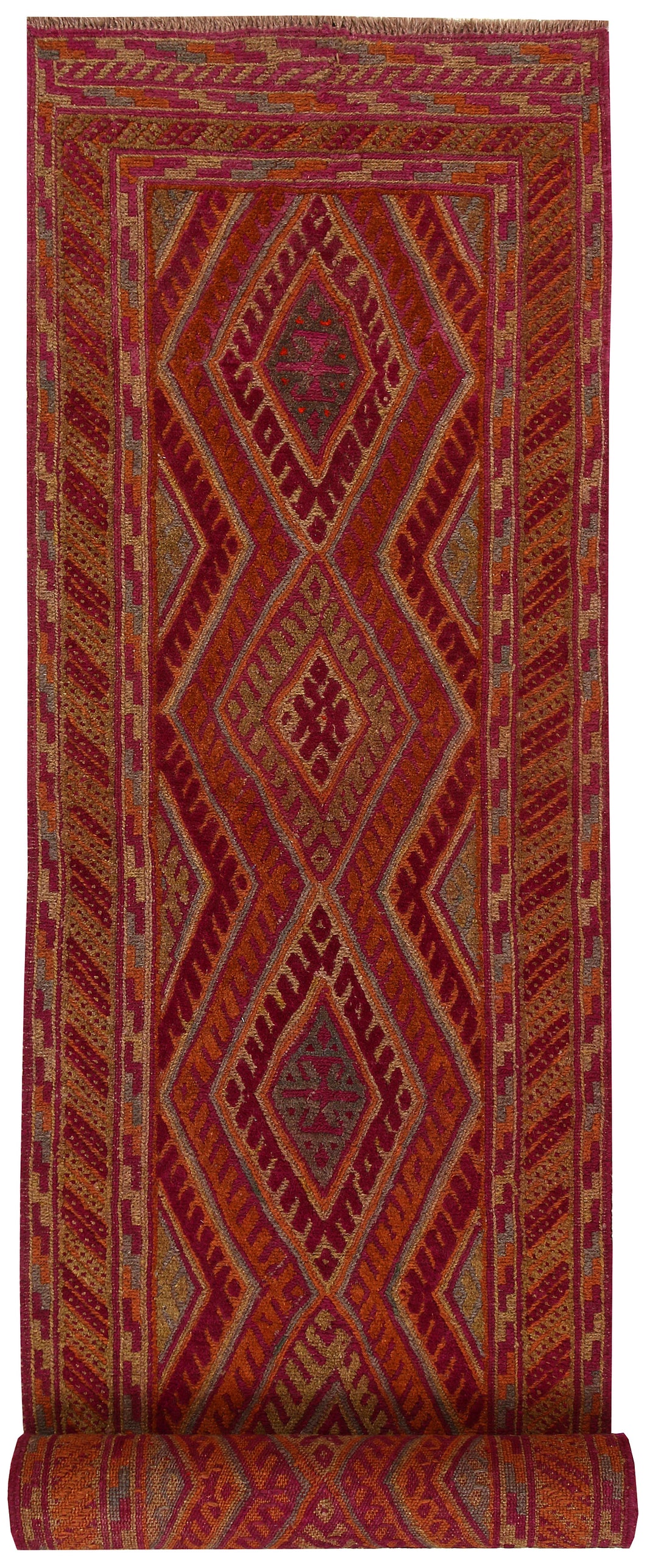 Afghan Mashwani Rug 2' 6" x 12' 1" Hand-Knotted