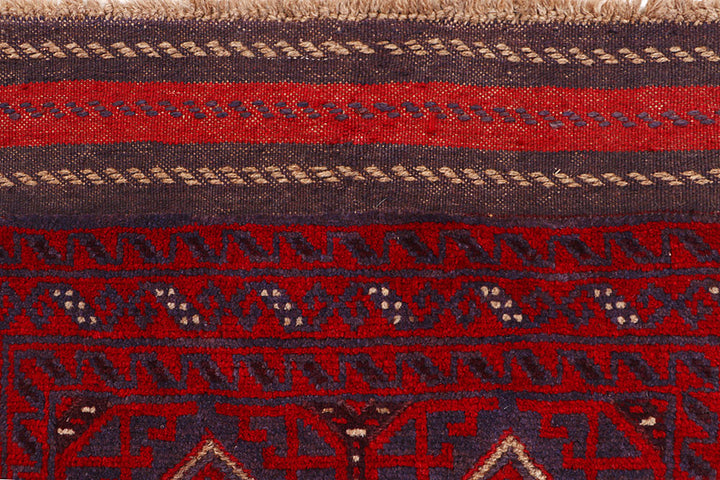 Dark Red Mashwani 2' 5 x 11' 11 - No. 63503 - ALRUG Rug Store