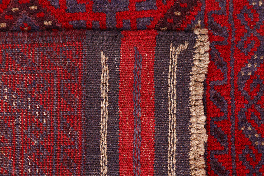 Dark Red Mashwani 2' 5 x 11' 11 - No. 63503 - ALRUG Rug Store