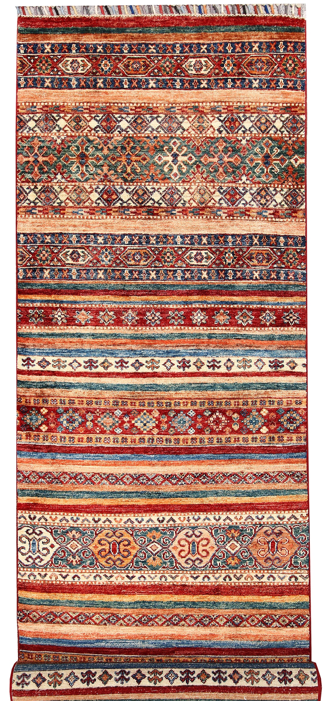 Multi Colored Kazak 2' 9 x 9' 10 - No. 63553 - ALRUG Rug Store