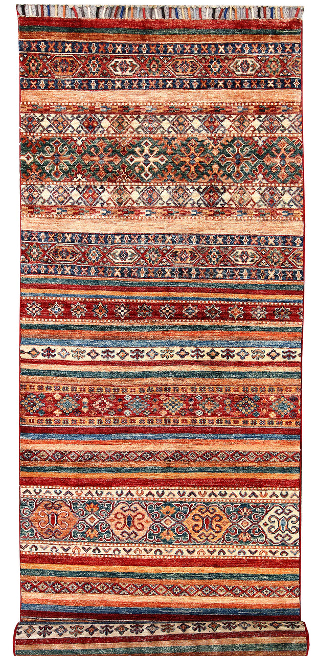 Multi Colored Kazak 2' 9 x 9' 9 - No. 63554 - ALRUG Rug Store