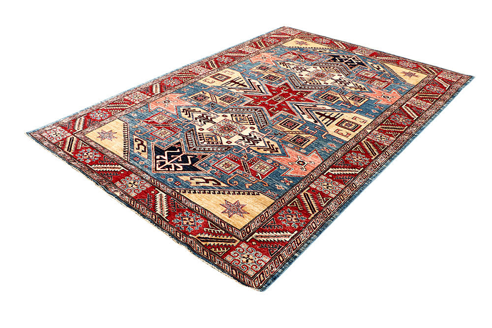 Steel Blue Kazak 6' 3 x 8' 11 - No. 63562 - ALRUG Rug Store