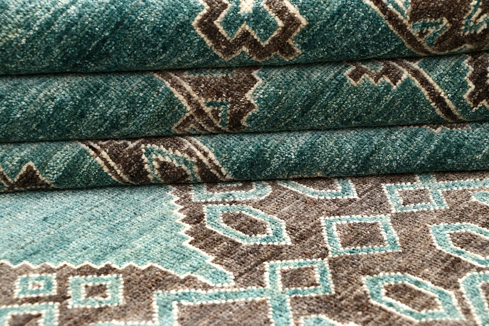 Dark Sea Green Gabbeh 8' 2 x 9' 10 - No. 63583 - ALRUG Rug Store