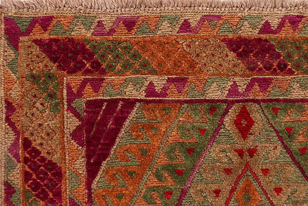 Multi Colored Mashwani 2' 9 x 12' 11 - No. 63588 - ALRUG Rug Store