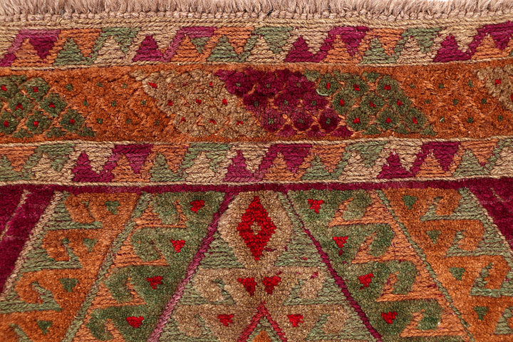 Multi Colored Mashwani 2' 9 x 12' 11 - No. 63588 - ALRUG Rug Store
