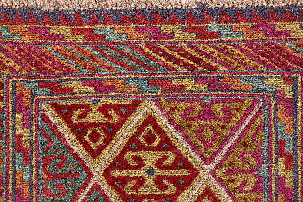 Afghan Mashwani Rug 2' 5" x 12' Hand-Knotted view