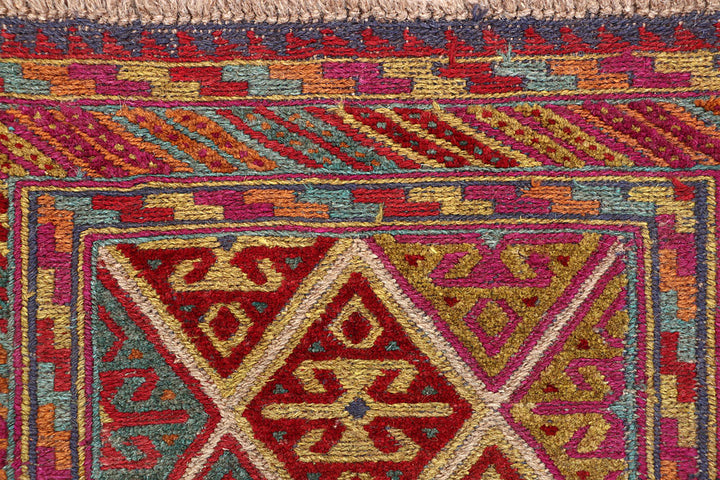 Afghan Mashwani Rug 2' 5" x 12' Hand-Knotted view