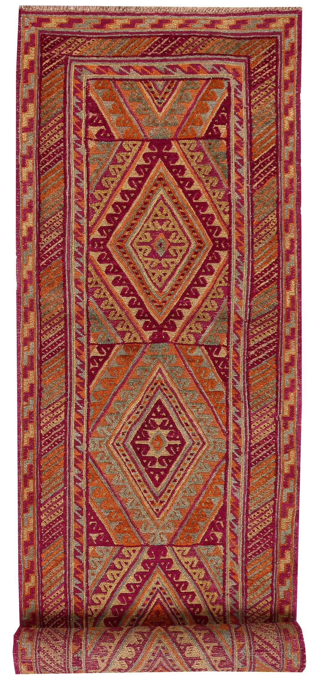Afghan Mashwani Rug 2'7" x 11'9" Hand-Knotted