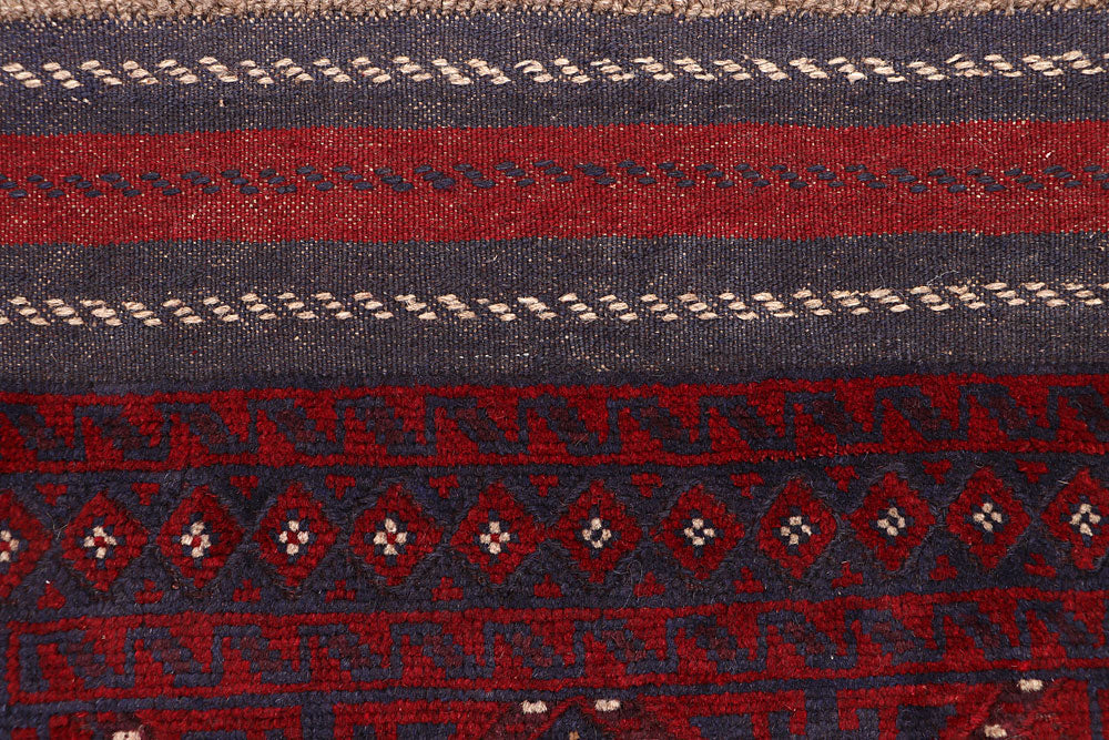 Dark Red Mashwani 2' 4 x 11' 11 - No. 63611 - ALRUG Rug Store