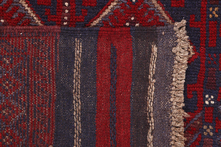 Dark Red Mashwani 2' 4 x 11' 11 - No. 63611 - ALRUG Rug Store