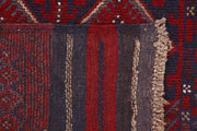 Dark Red Mashwani 2' 4 x 11' 11 - No. 63611 - ALRUG Rug Store