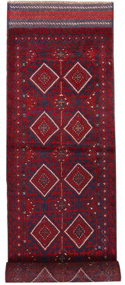 Dark Red Mashwani 2' 4 x 11' 11 - No. 63611 - ALRUG Rug Store