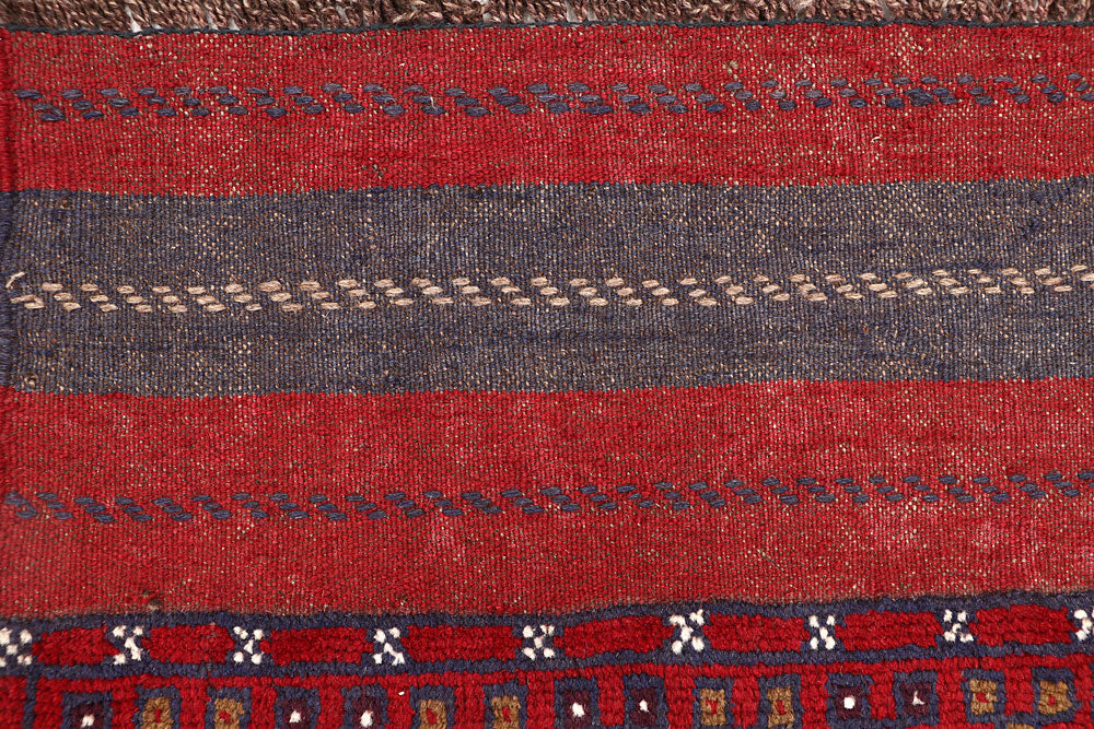 Dark Red Mashwani 2' 7 x 11' 2 - No. 63612 - ALRUG Rug Store