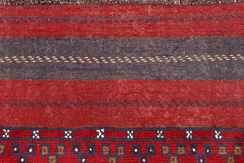 Dark Red Mashwani 2' 7 x 11' 2 - No. 63612 - ALRUG Rug Store