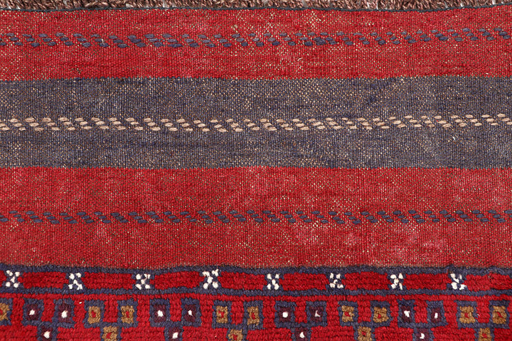 Dark Red Mashwani 2' 7 x 11' 2 - No. 63612 - ALRUG Rug Store
