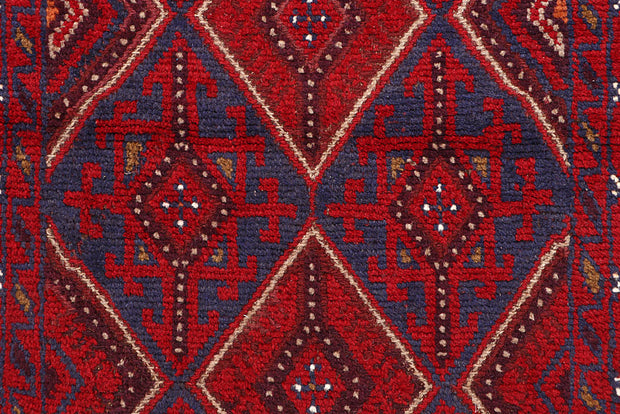 Dark Red Mashwani 2' 7 x 11' 2 - No. 63612 - ALRUG Rug Store