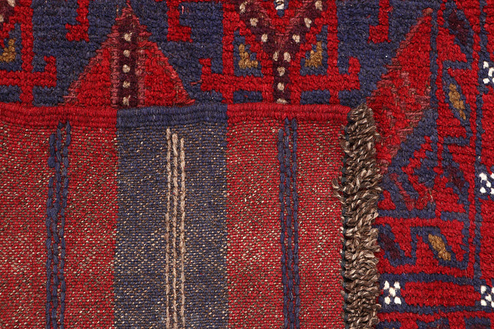 Dark Red Mashwani 2' 7 x 11' 2 - No. 63612 - ALRUG Rug Store