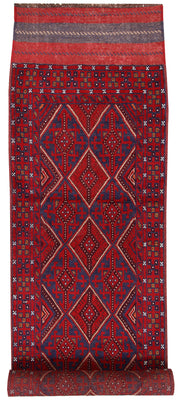 Dark Red Mashwani 2' 7 x 11' 2 - No. 63612 - ALRUG Rug Store