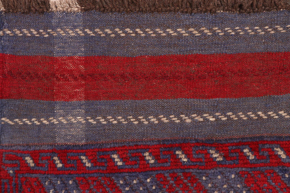 Dark Red Mashwani 2' 6 x 11' 10 - No. 63614 - ALRUG Rug Store