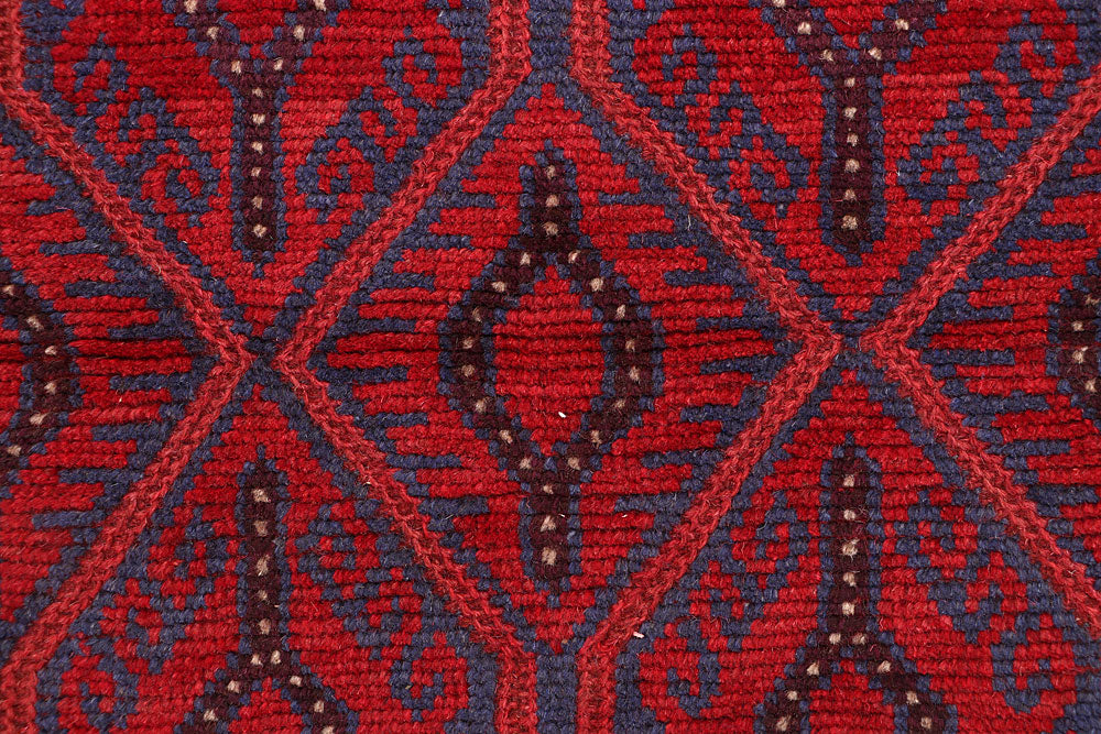 Dark Red Mashwani 2' 4 x 10' 8 - No. 63615 - ALRUG Rug Store