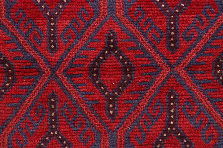Dark Red Mashwani 2' 4 x 10' 8 - No. 63615 - ALRUG Rug Store