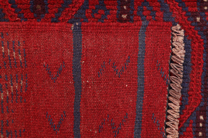 Dark Red Mashwani 2' 4 x 10' 8 - No. 63615 - ALRUG Rug Store