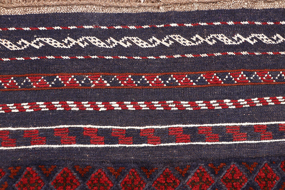 Dark Blue Mashwani 2' 2 x 13' 1 - No. 63616 - ALRUG Rug Store