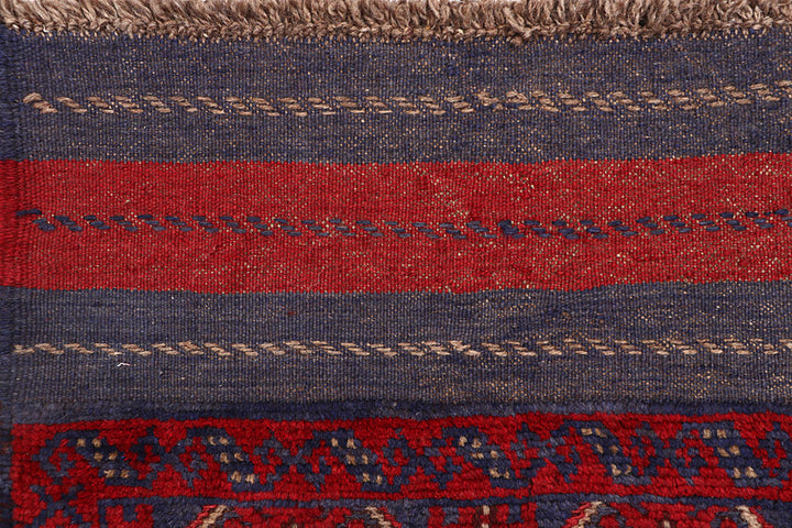 Dark Red Mashwani 2' 2 x 11' 8 - No. 63620 - ALRUG Rug Store