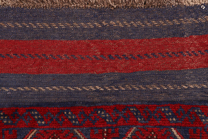 Dark Red Mashwani 2' 2 x 11' 8 - No. 63620 - ALRUG Rug Store