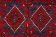 Dark Red Mashwani 2' 2 x 11' 8 - No. 63620 - ALRUG Rug Store