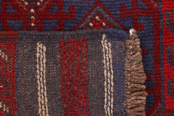 Dark Red Mashwani 2' 5 x 11' 8 - No. 63621 - ALRUG Rug Store