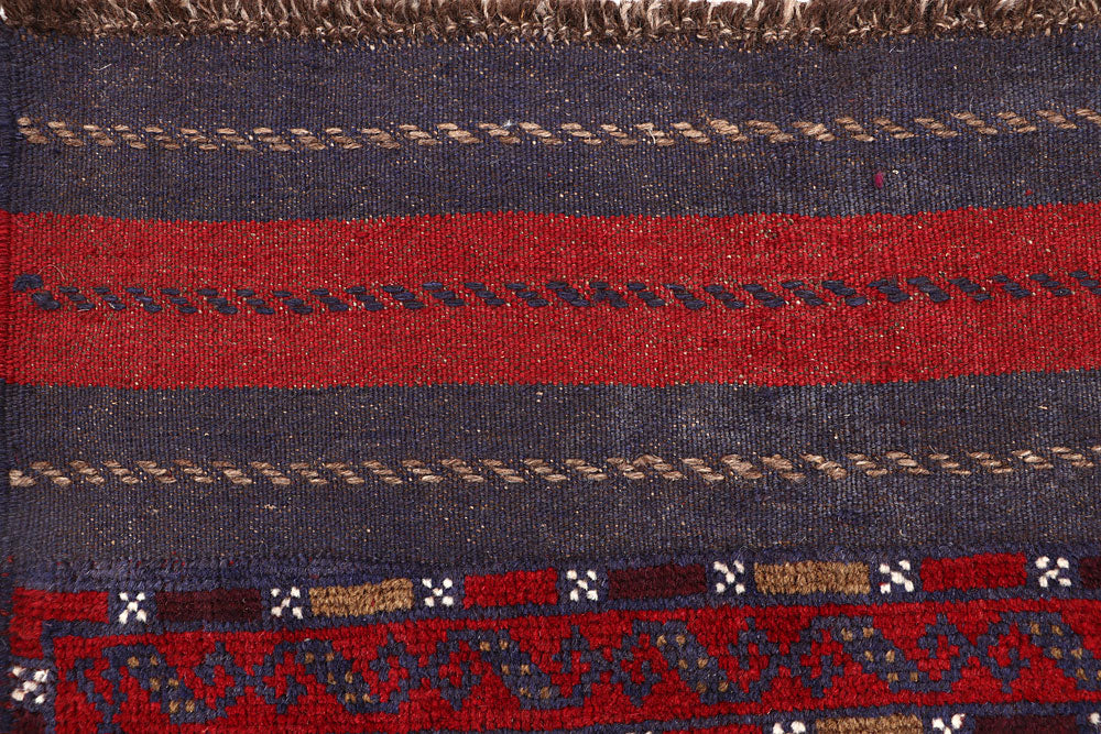 Dark Red Mashwani 2' 8 x 11' 9 - No. 63623 - ALRUG Rug Store