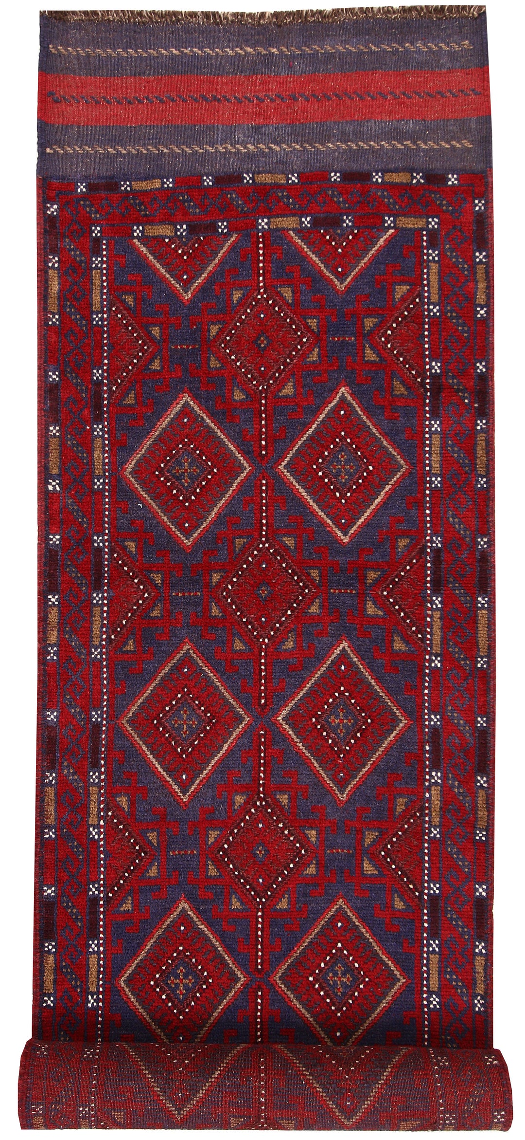 Dark Red Mashwani 2' 8 x 11' 9 - No. 63623 - ALRUG Rug Store