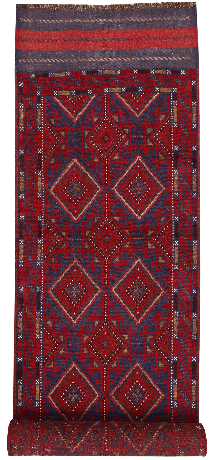 Dark Red Mashwani 2' 8 x 11' 9 - No. 63623 - ALRUG Rug Store