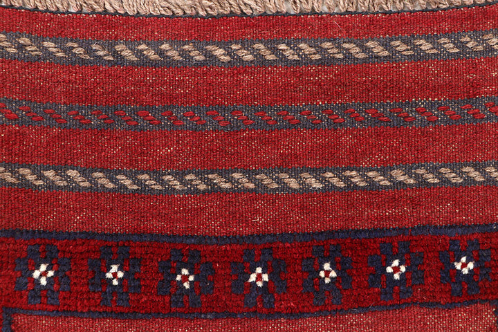 Dark Red Mashwani 2' x 8' 1 - No. 63624 - ALRUG Rug Store